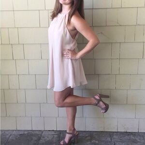 ANGL Blush Halter Swing Mini Dress
